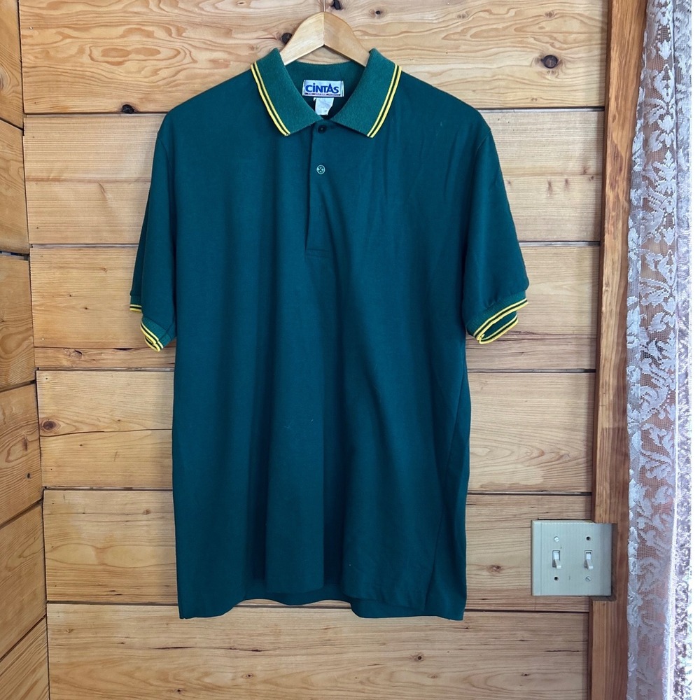 Vintage McDonalds Uniform Polo Shirt Mens Medium Forest Green MCM Cintas